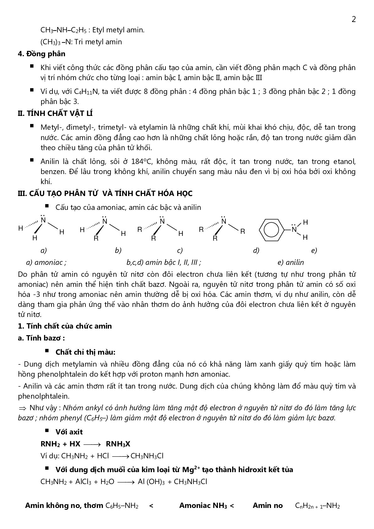 Lý thuyết, bài tập về amin-amino axit-protein có đáp án (trang 2)