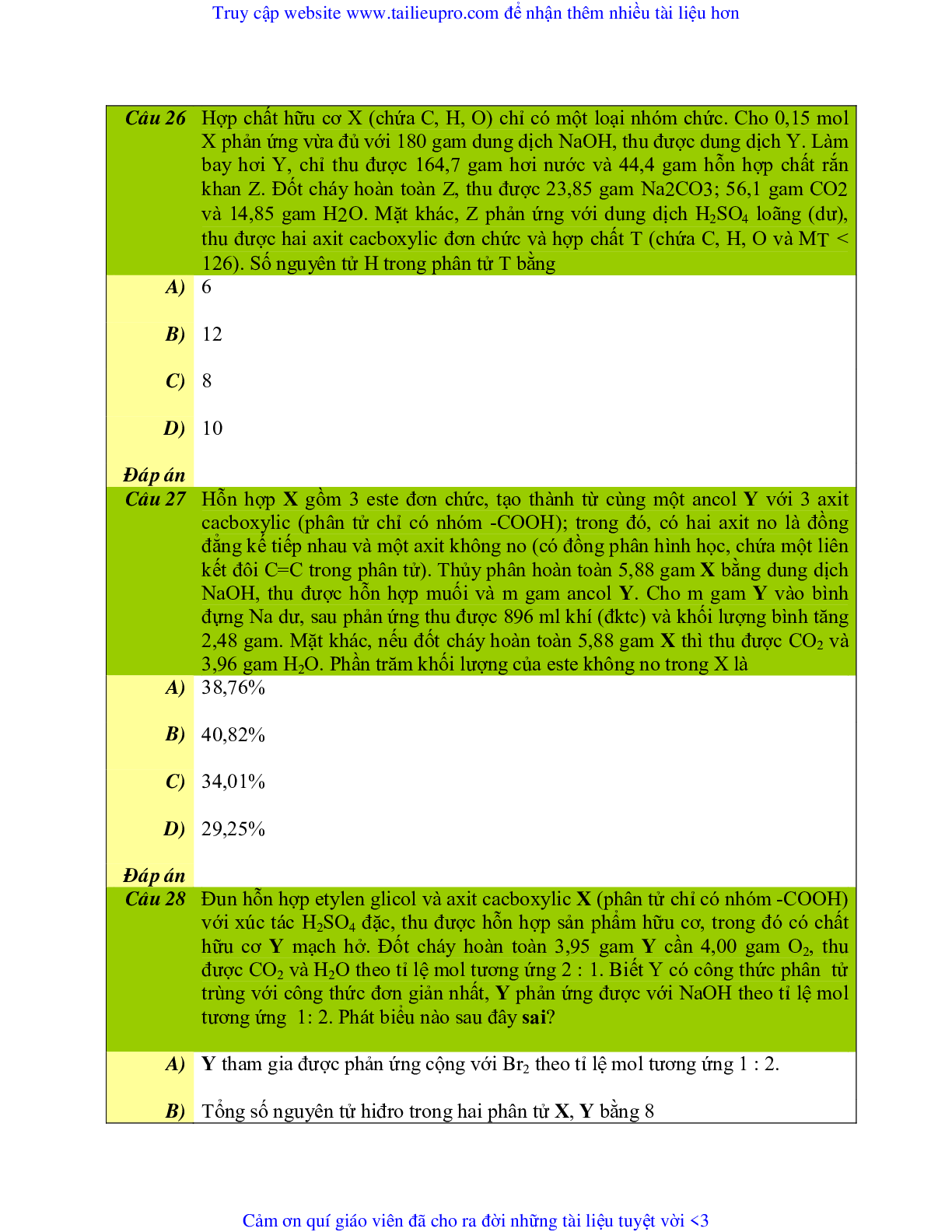 Chuyên đề  Este môn Hóa học lớp 12 (trang 10)