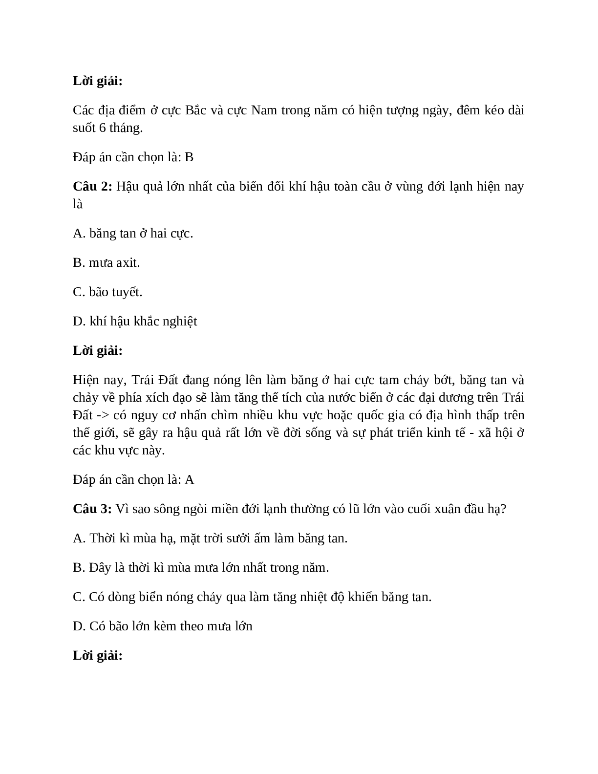 Địa Lí 7 Bài 21 (Lý thuyết và trắc nghiệm): Môi trường đới lạnh (trang 6)