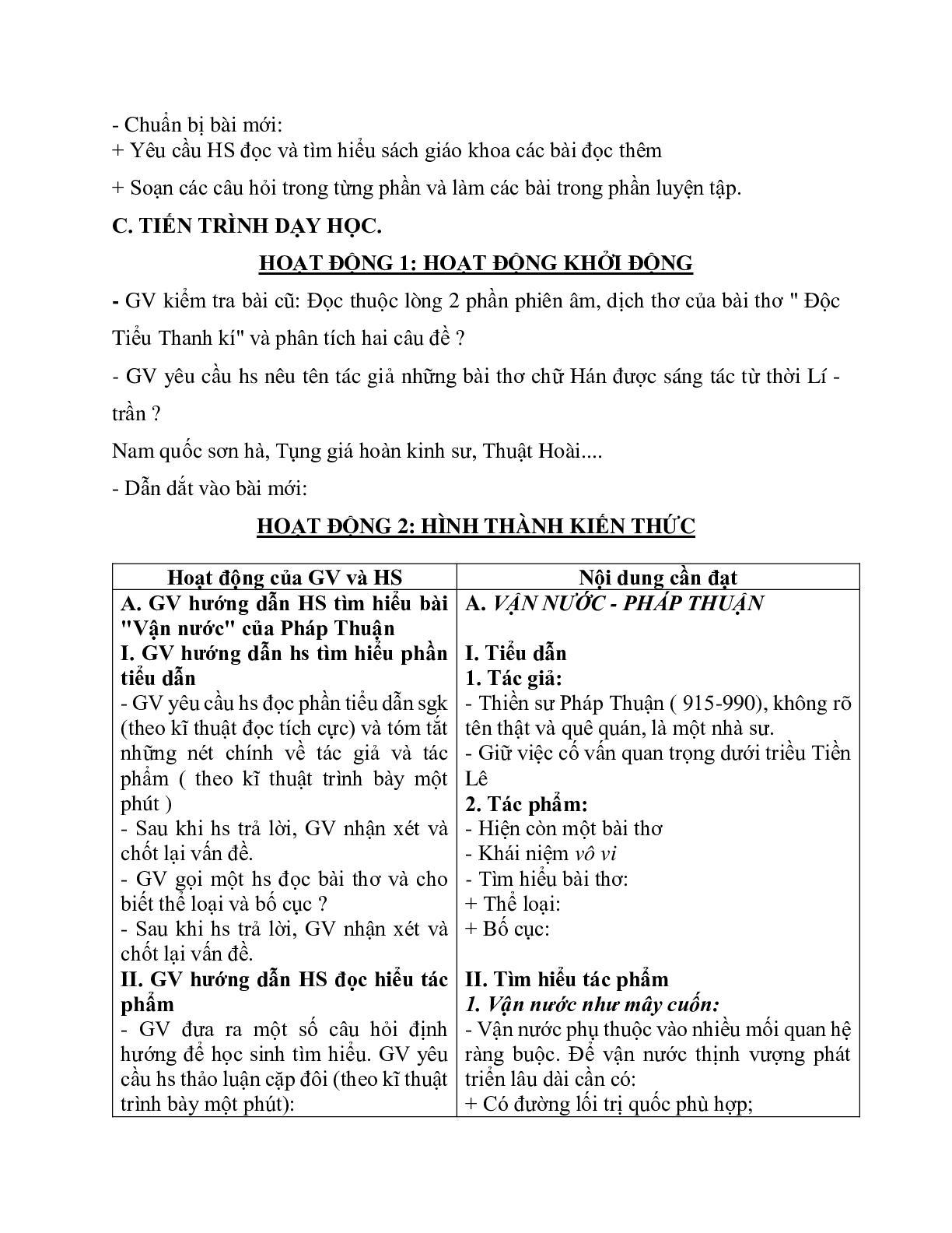 Giáo án ngữ văn lớp 10 Tiết 41: Vận nước (trang 2)