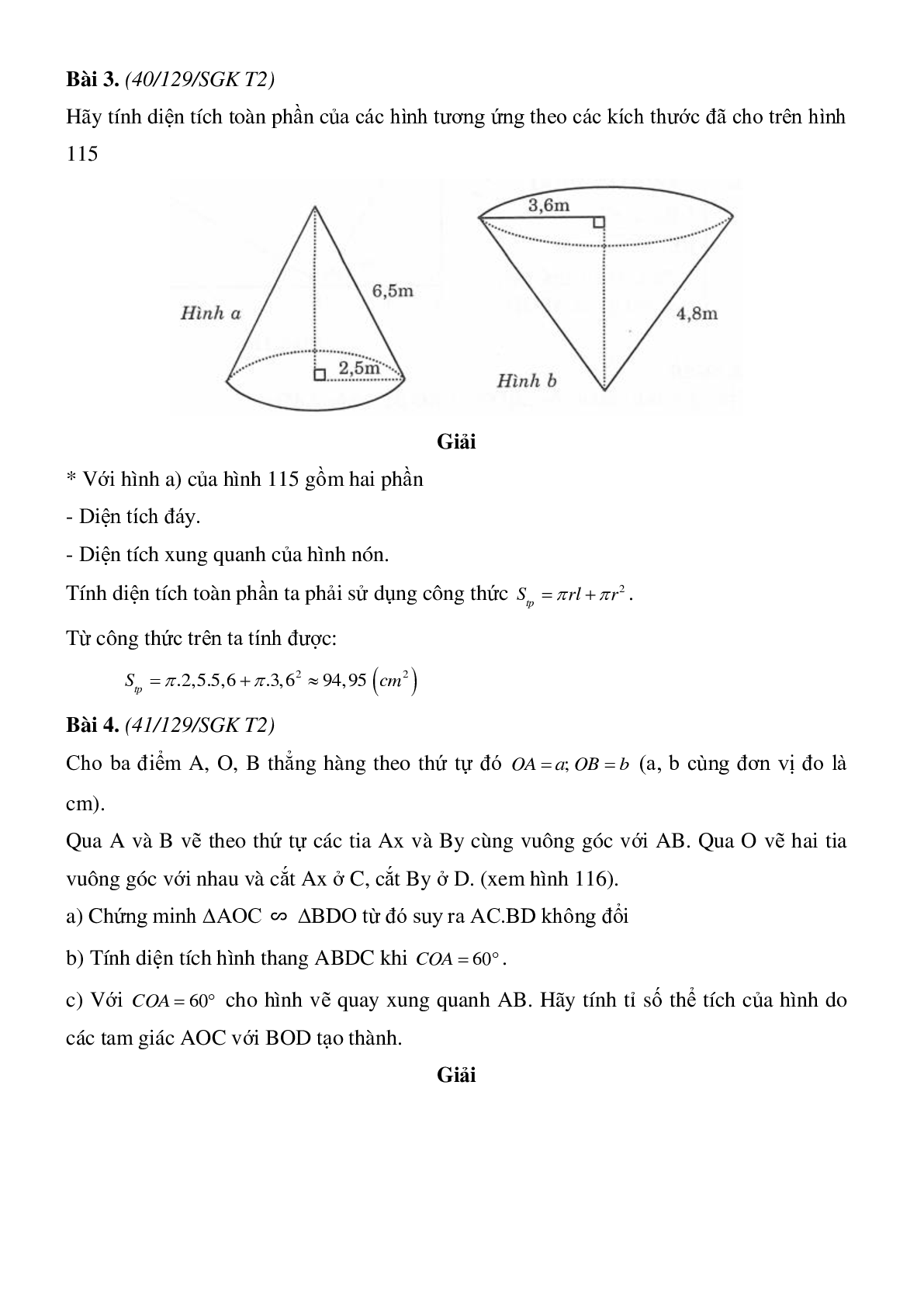 Bài tập ôn tập chương IV hình học lớp 9 chọn lọc, có lời giải (trang 4)