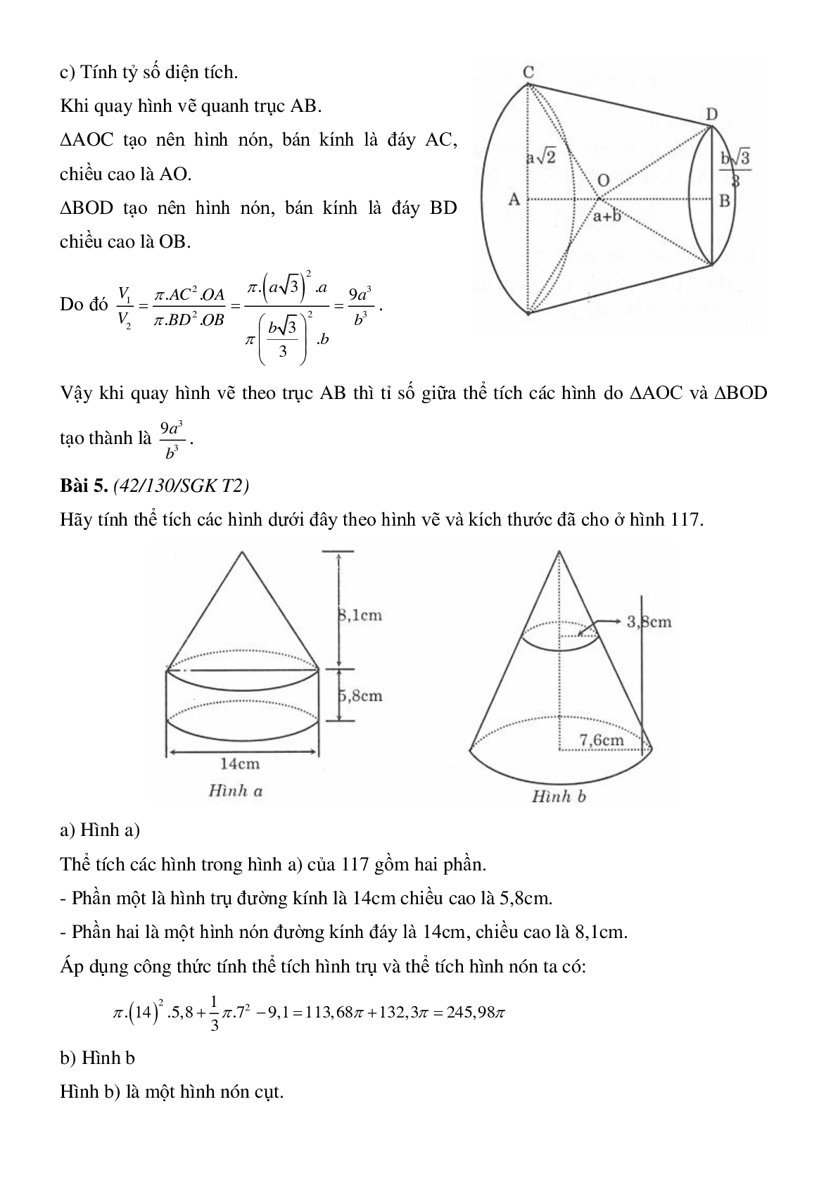 Bài tập ôn tập chương IV hình học lớp 9 chọn lọc, có lời giải (trang 7)