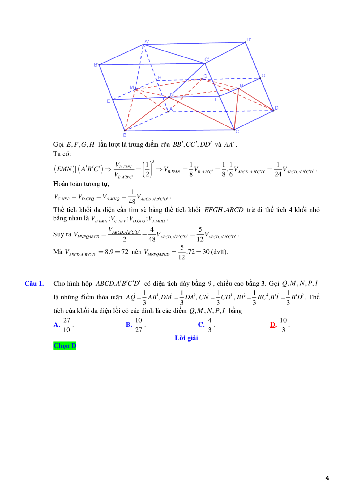 48 câu trắc nghiệm thể tích khối đa diện tích hợp - có lời giải chi tiết (trang 4)