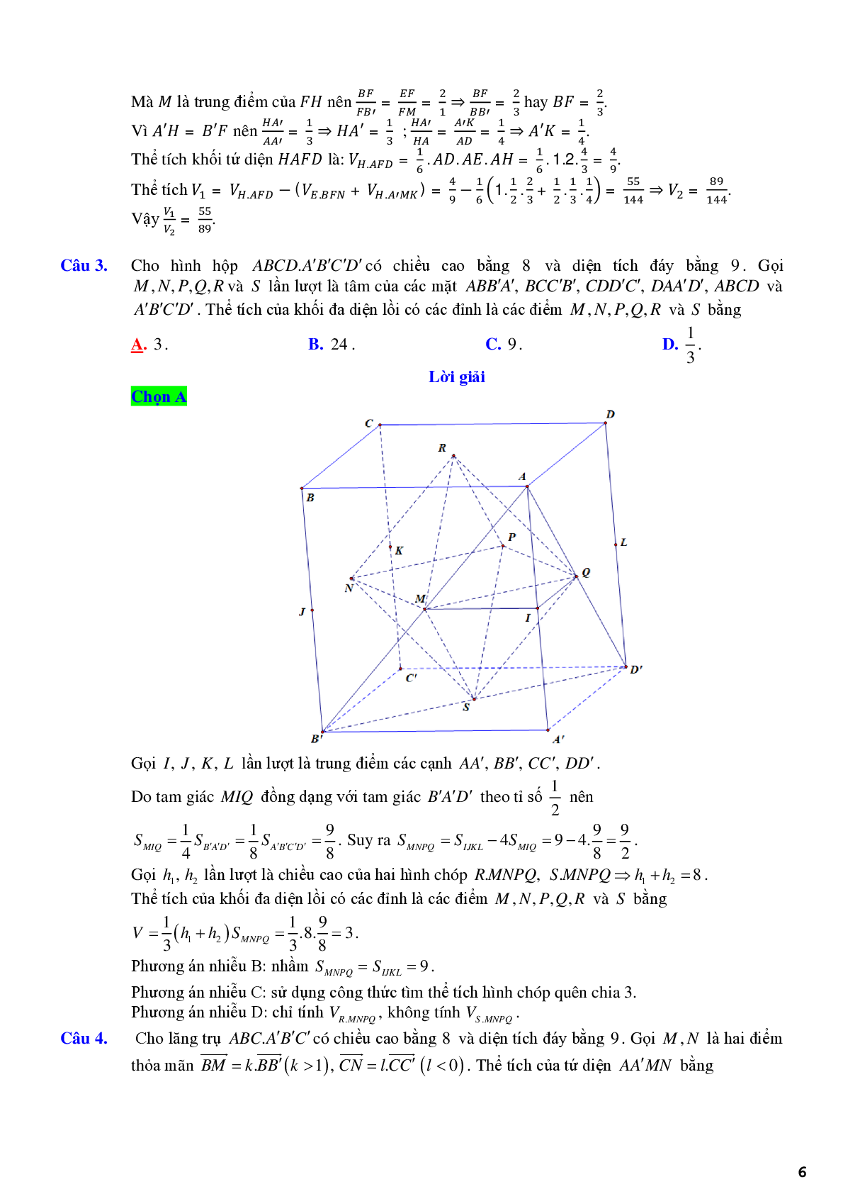 48 câu trắc nghiệm thể tích khối đa diện tích hợp - có lời giải chi tiết (trang 6)