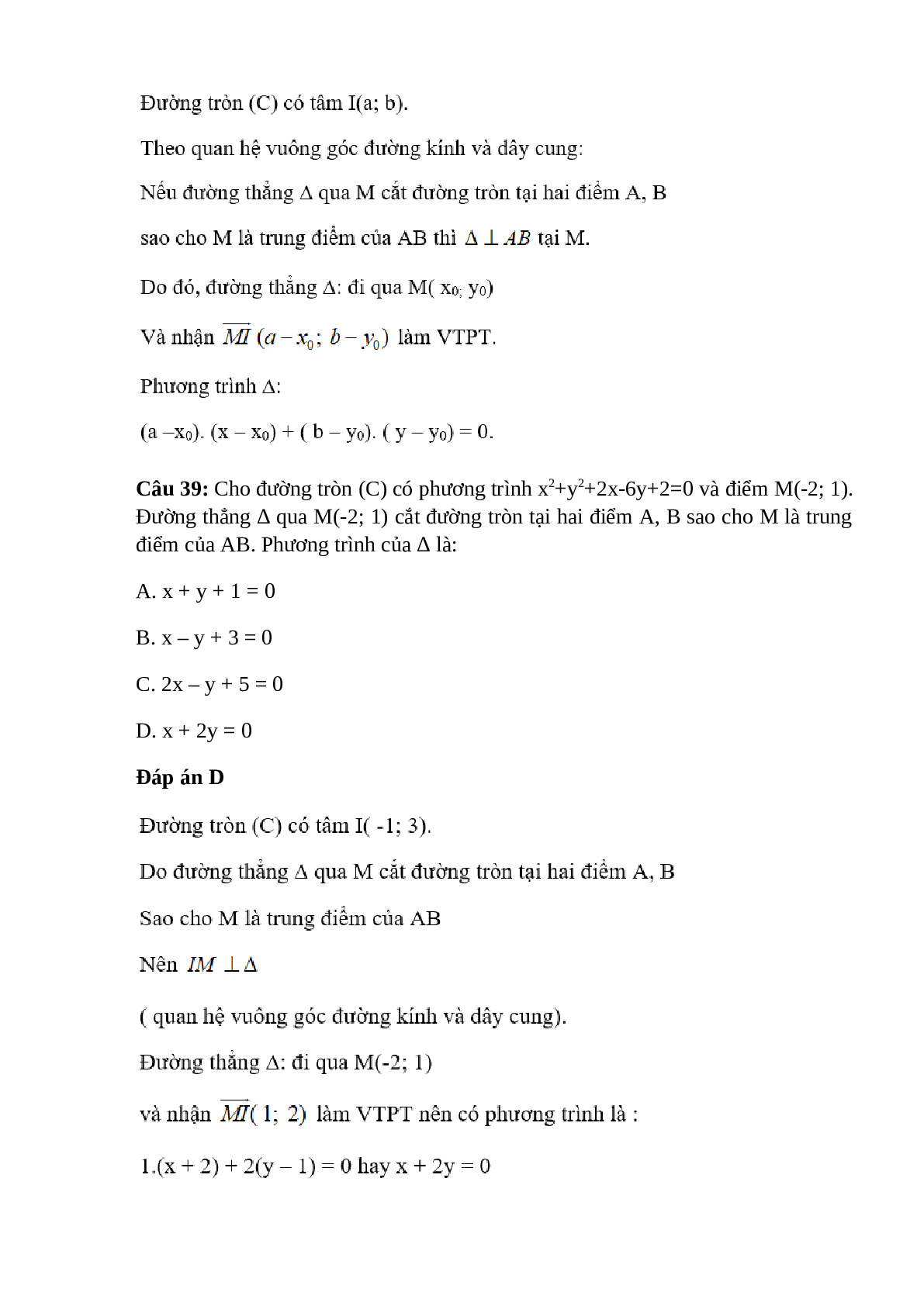 Trắc nghiệm Phương trình đường tròn (phần 3) có đáp án – Toán lớp 10 (trang 6)