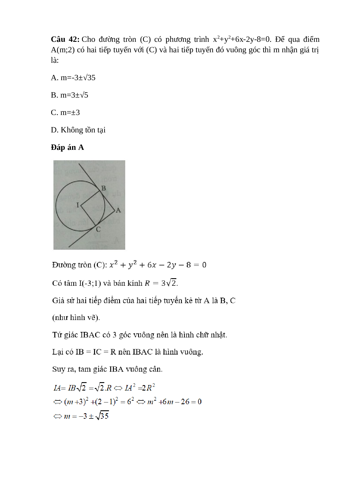 Trắc nghiệm Phương trình đường tròn (phần 3) có đáp án – Toán lớp 10 (trang 8)