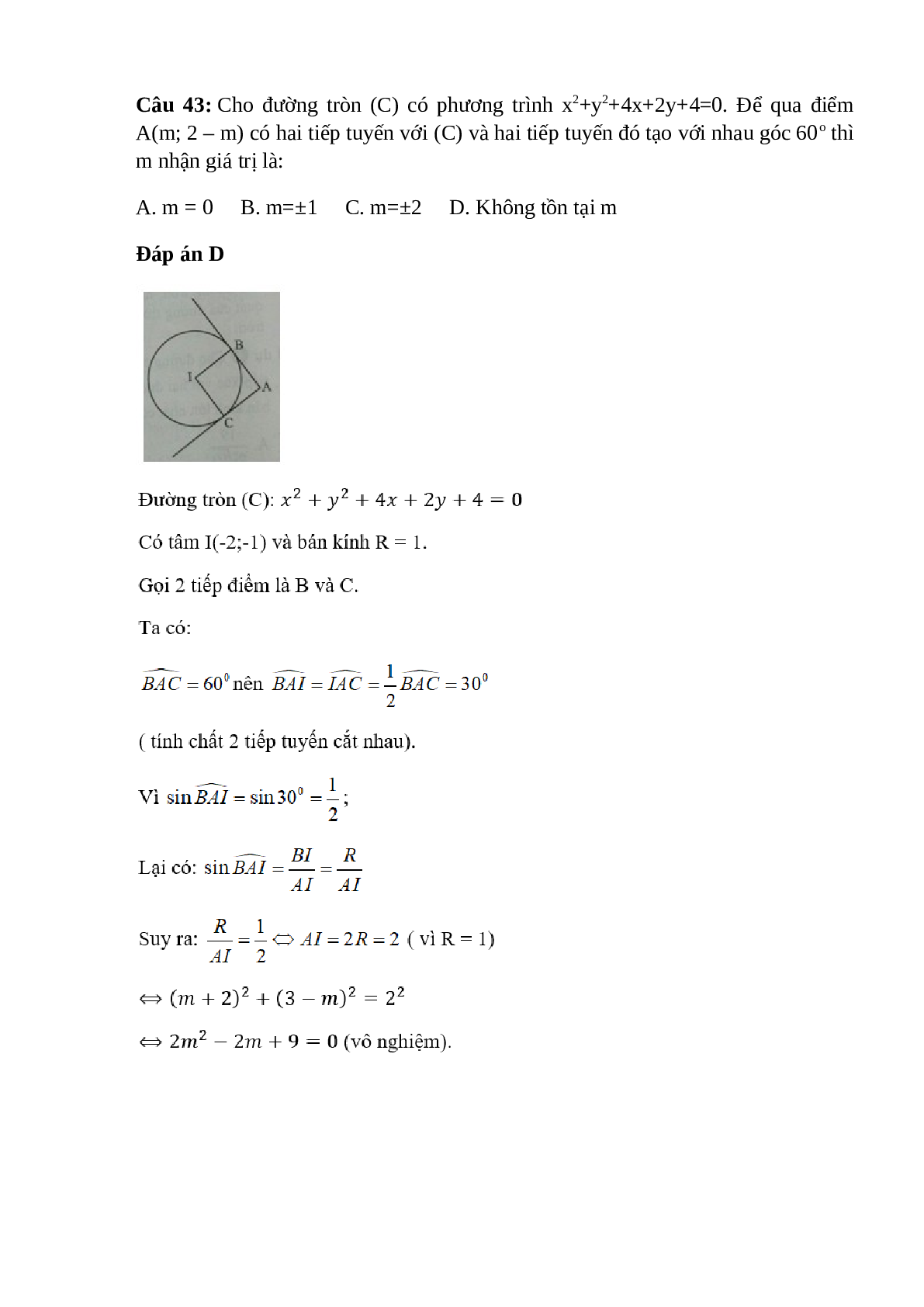 Trắc nghiệm Phương trình đường tròn (phần 3) có đáp án – Toán lớp 10 (trang 9)