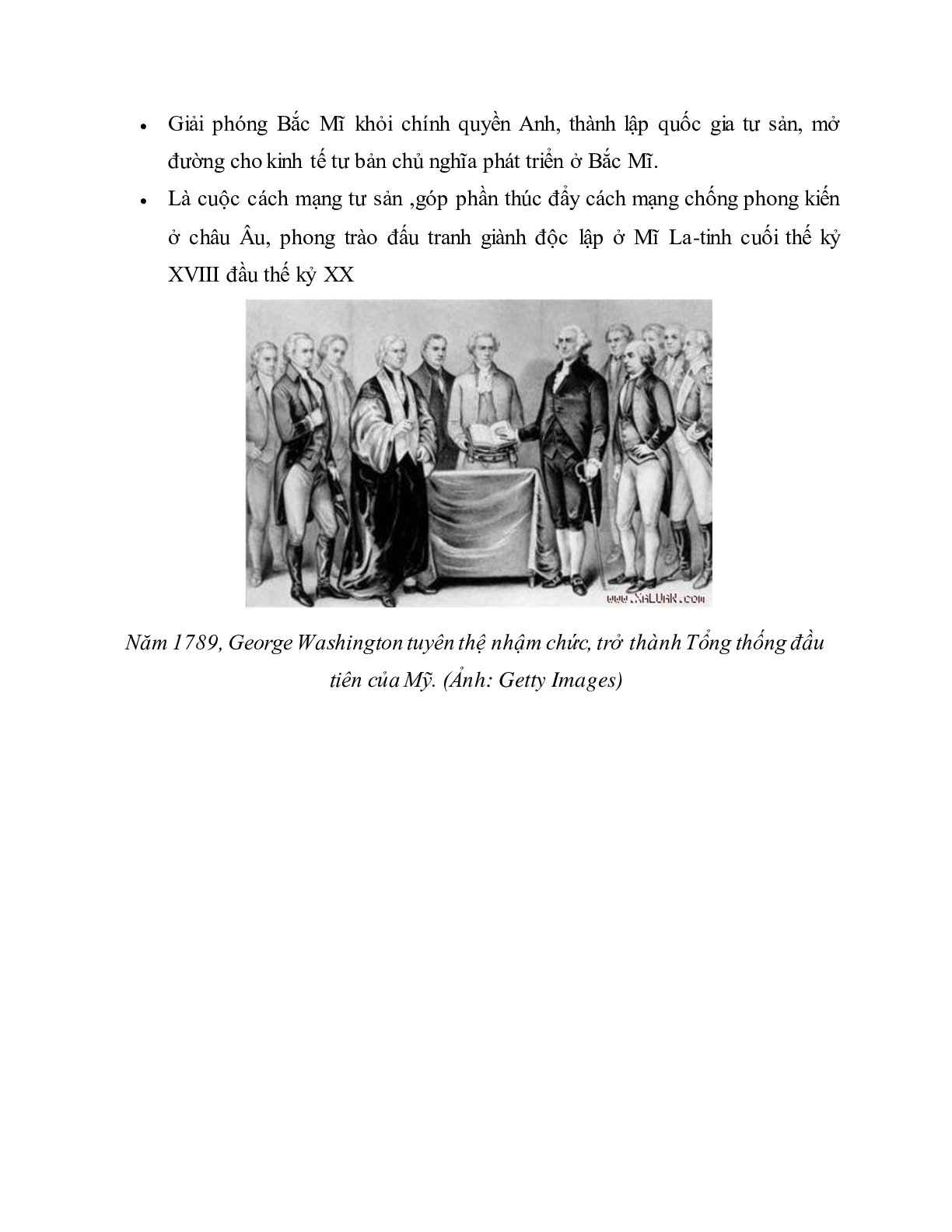 Lý thuyết Lịch sử 10: Bài 30: Chiến tranh giành độc lập của các thuộc địa Anh ở Bắc Mĩ mới nhất (trang 6)