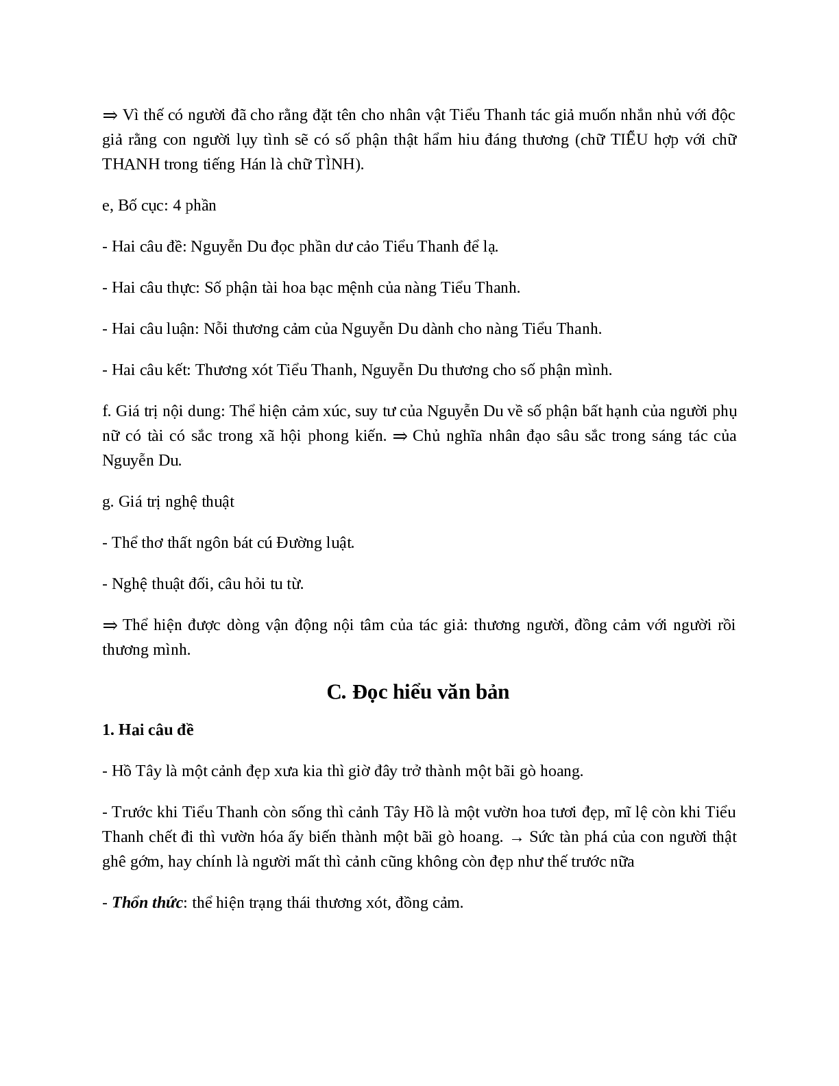 Soạn Đọc Tiểu Thanh Kí - Tác giả tác phẩm - Ngữ văn lớp 10 (trang 5)