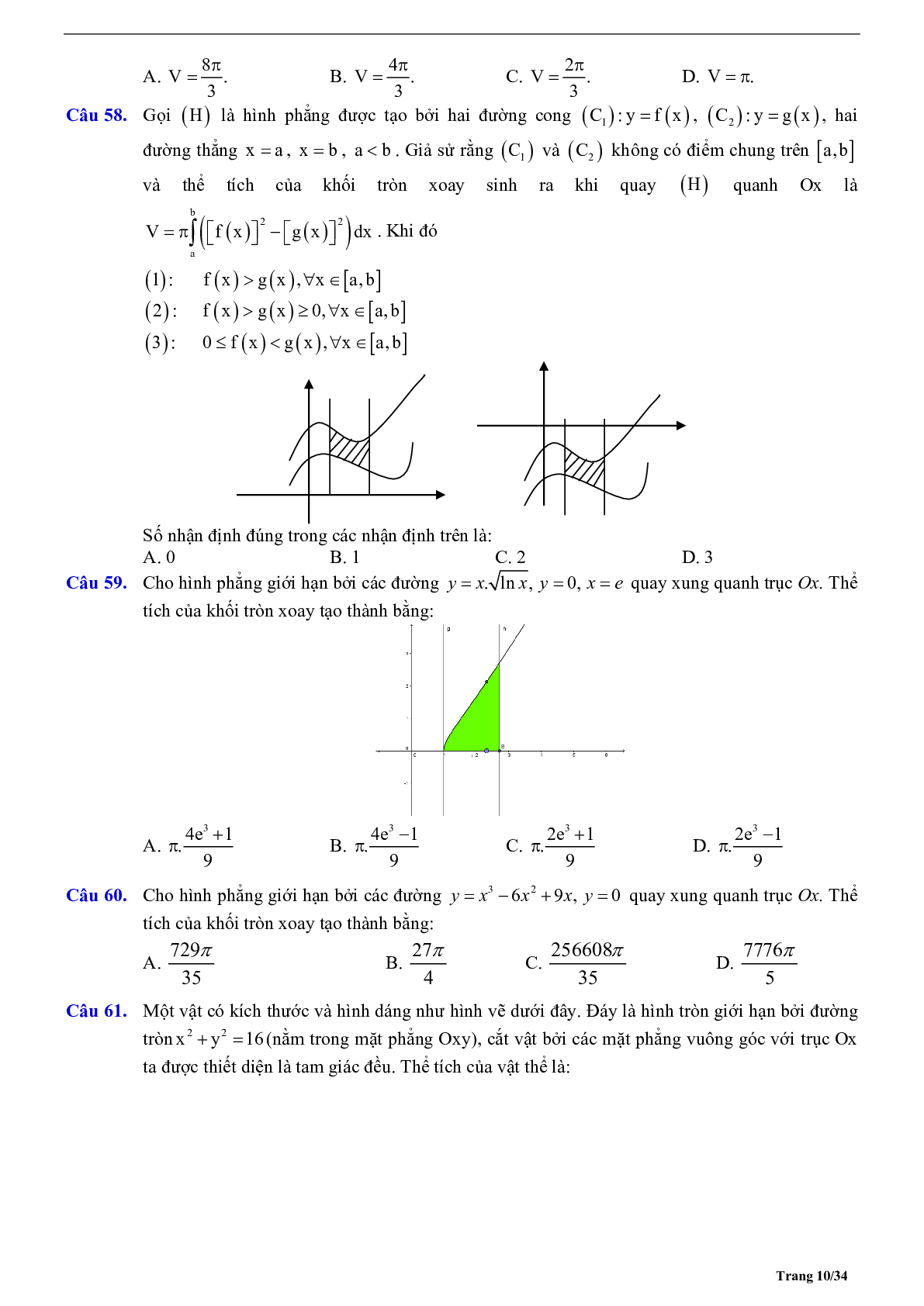 Phương pháp giải Ứng dụng tích phân 2023 (lý thuyết và bài tập) (trang 10)