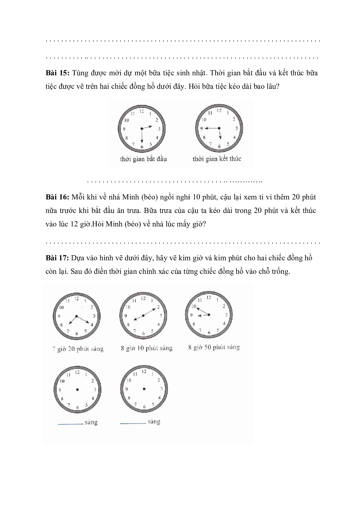 Một số dạng bài tập về thời gian môn toán lớp 3 có đáp án, chọn lọc (trang 8)