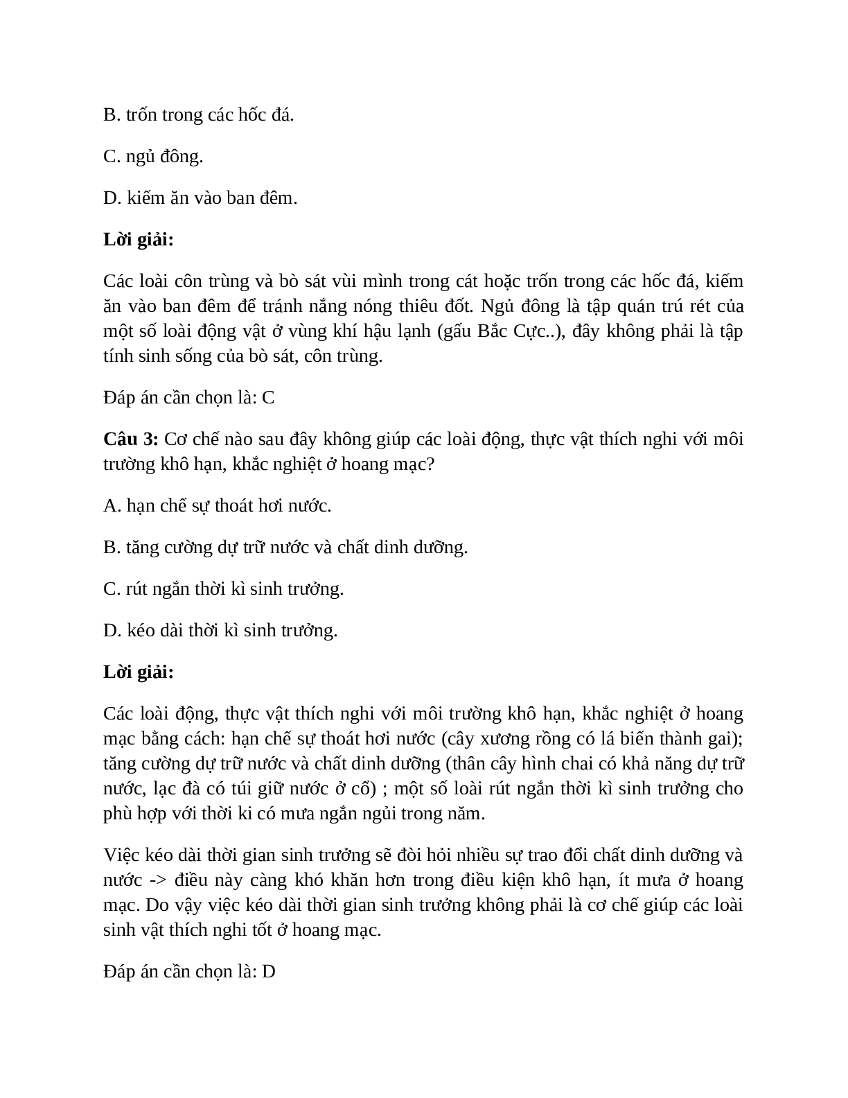 Địa Lí 7 Bài 19 (Lý thuyết và trắc nghiệm): Môi trường hoang mạc (trang 4)