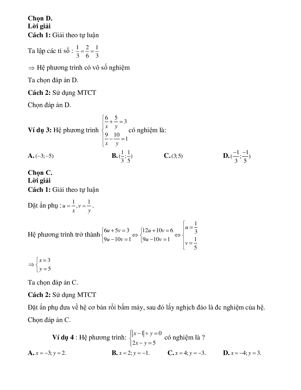 Giải hệ phương trình hai ẩn với hệ số tường minh (trang 2)