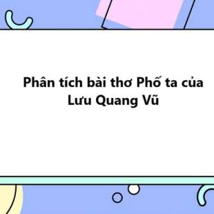 TOP 20 Phân tích bài thơ Phố ta của Lưu Quang Vũ 2025 SIÊU HAY