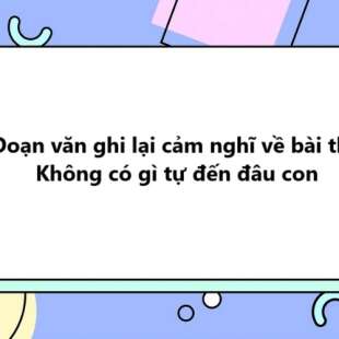 TOP 30 Đoạn văn ghi lại cảm nghĩ về bài thơ Không có gì tự đến đâu con 2025 SIÊU HAY
