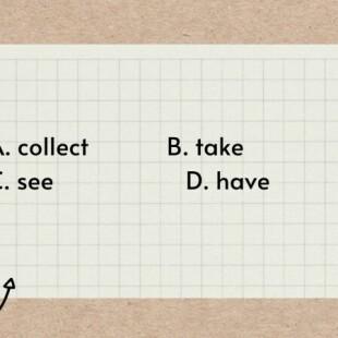 A. collect B. take C. see D. have