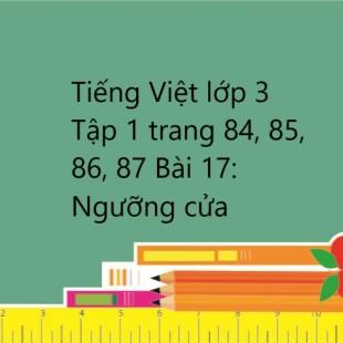 Giải SGK Tiếng Việt lớp 3 Tập 1 trang 84, 85, 86, 87 Bài 17: Ngưỡng cửa ...