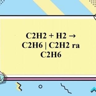 Điều kiện cần thiết để phản ứng cộng giữa C2H2 và H2 diễn ra? Thành phần chất tham gia và sản phẩm được cân bằng như thế nào?
