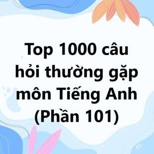 Top 1000 câu hỏi thường gặp môn Tiếng Anh có đáp án (phần 101)