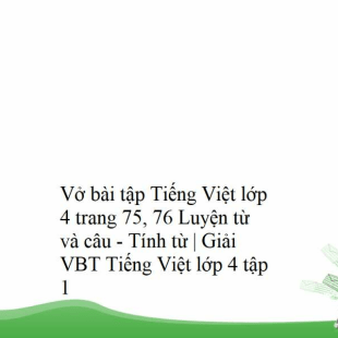 Vở bài tập Tiếng Việt lớp 4 trang 75, 76 Luyện từ và câu | Giải VBT Tiếng Việt lớp 4 tập 1