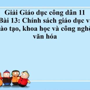 Giải Giáo dục công dân 11 Bài 13: Chính sách giáo dục và đào tạo, khoa học và công nghệ, văn hóa