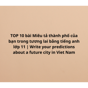 TOP 10 bài Miêu tả thành phố của bạn trong tương lai bằng tiếng anh lớp 11 | Write your predictions about a future city in Viet Nam