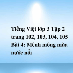 Giải SGK Tiếng Việt lớp 3 Tập 2 trang 102, 103, 104, 105 Bài 4: Mênh mông mùa nước nổi | Chân trời sáng tạo