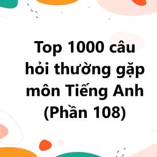 Top 1000 câu hỏi thường gặp môn Tiếng Anh có đáp án (phần 108)