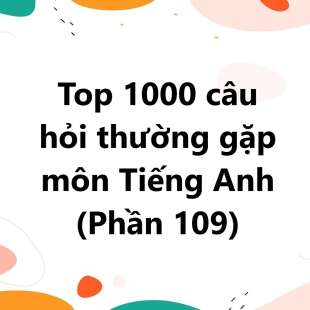 Top 1000 câu hỏi thường gặp môn Tiếng Anh có đáp án (phần 109)