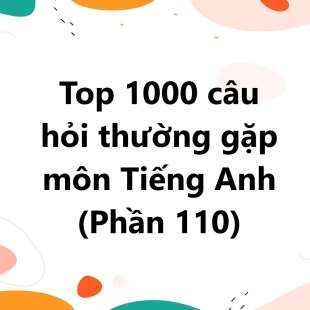 Top 1000 câu hỏi thường gặp môn Tiếng Anh có đáp án (phần 110)