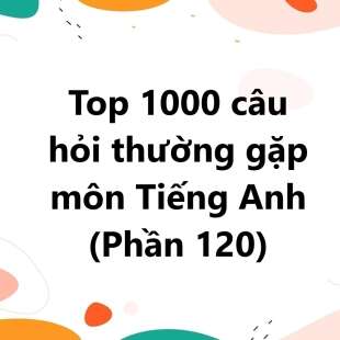 Top 1000 câu hỏi thường gặp môn Tiếng Anh có đáp án (phần 120)