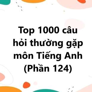 Top 1000 câu hỏi thường gặp môn Tiếng Anh có đáp án (phần 124)