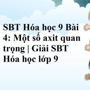 SBT Hóa học 9 Bài 4: Một số axit quan trọng | Giải SBT Hóa học lớp 9