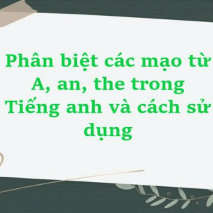 Phân biệt các mạo từ A, an, the trong Tiếng anh và cách sử dụng