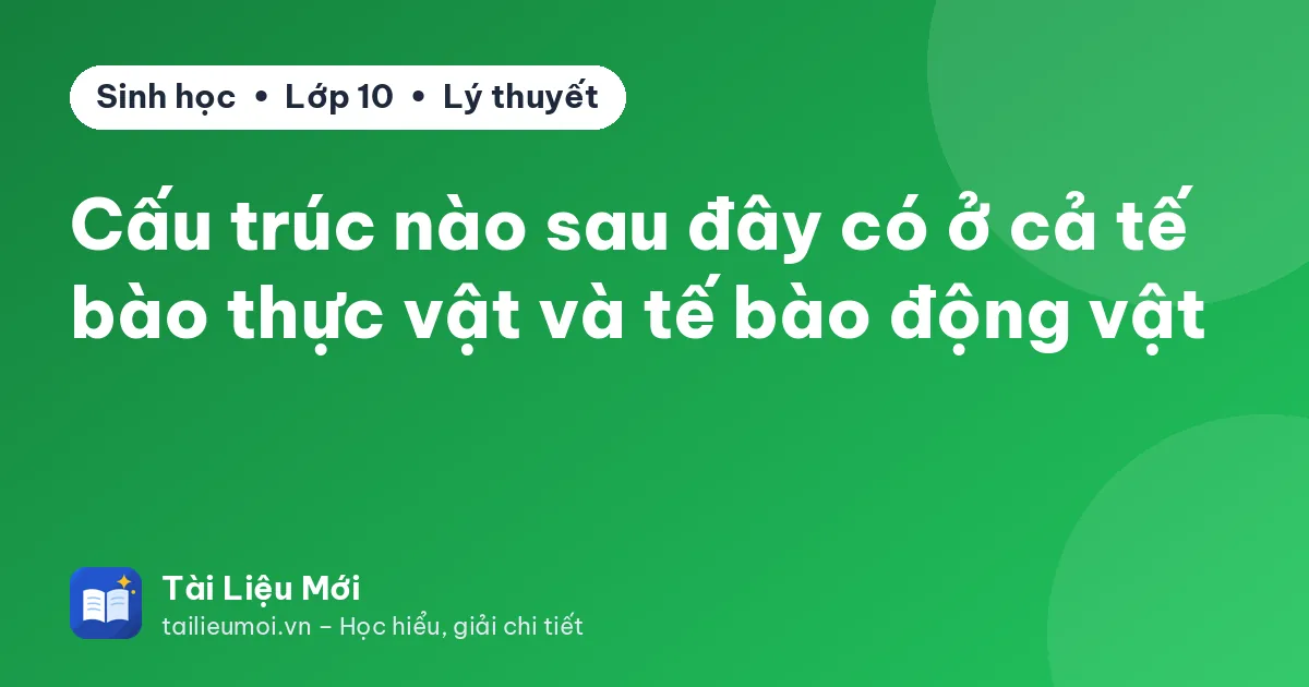 Cấu trúc nào sau đây có ở cả tế bào thực vật và tế bào động vật