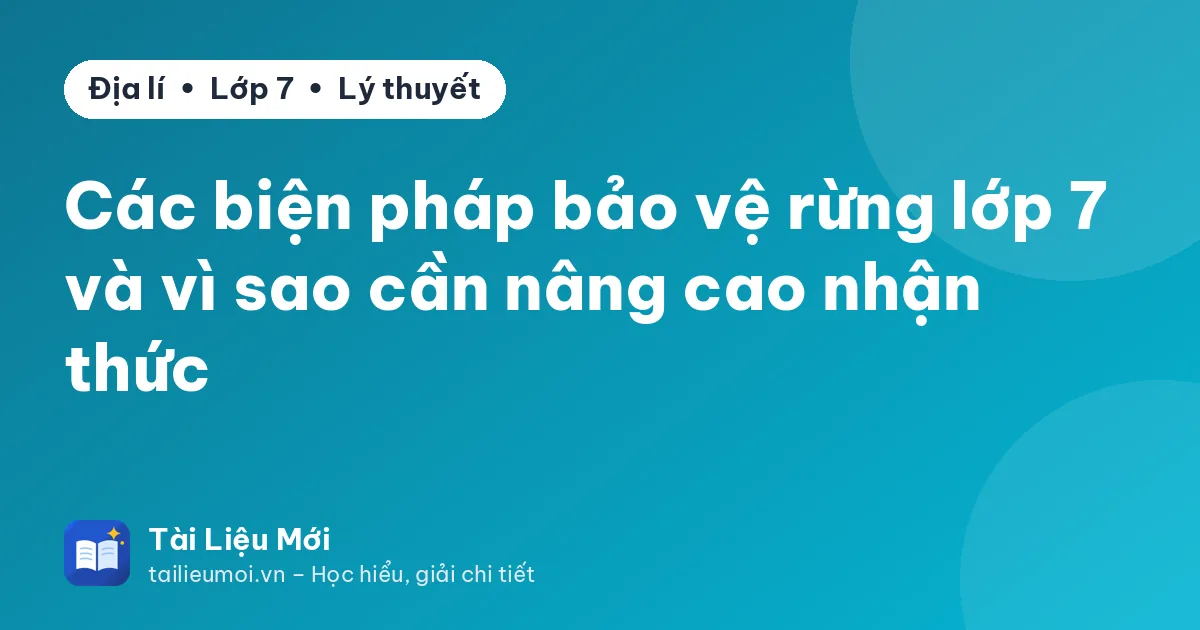 Các biện pháp bảo vệ rừng lớp 7 và vì sao cần nâng cao nhận thức