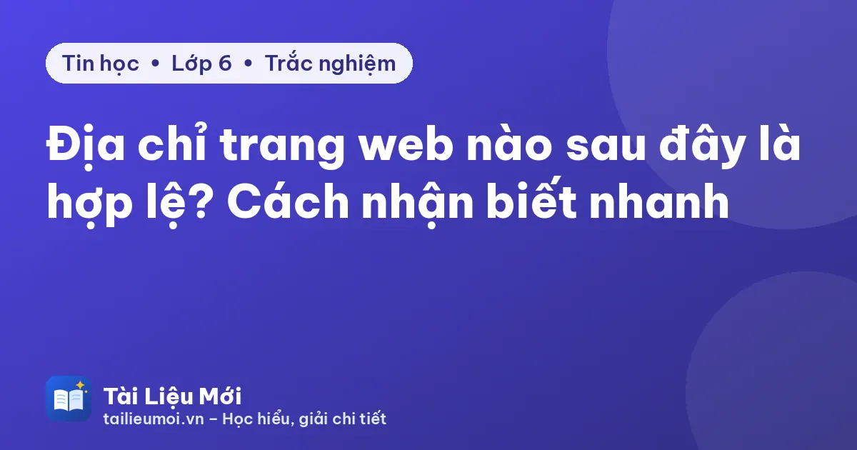 Địa chỉ trang web nào sau đây là hợp lệ? Cách nhận biết nhanh