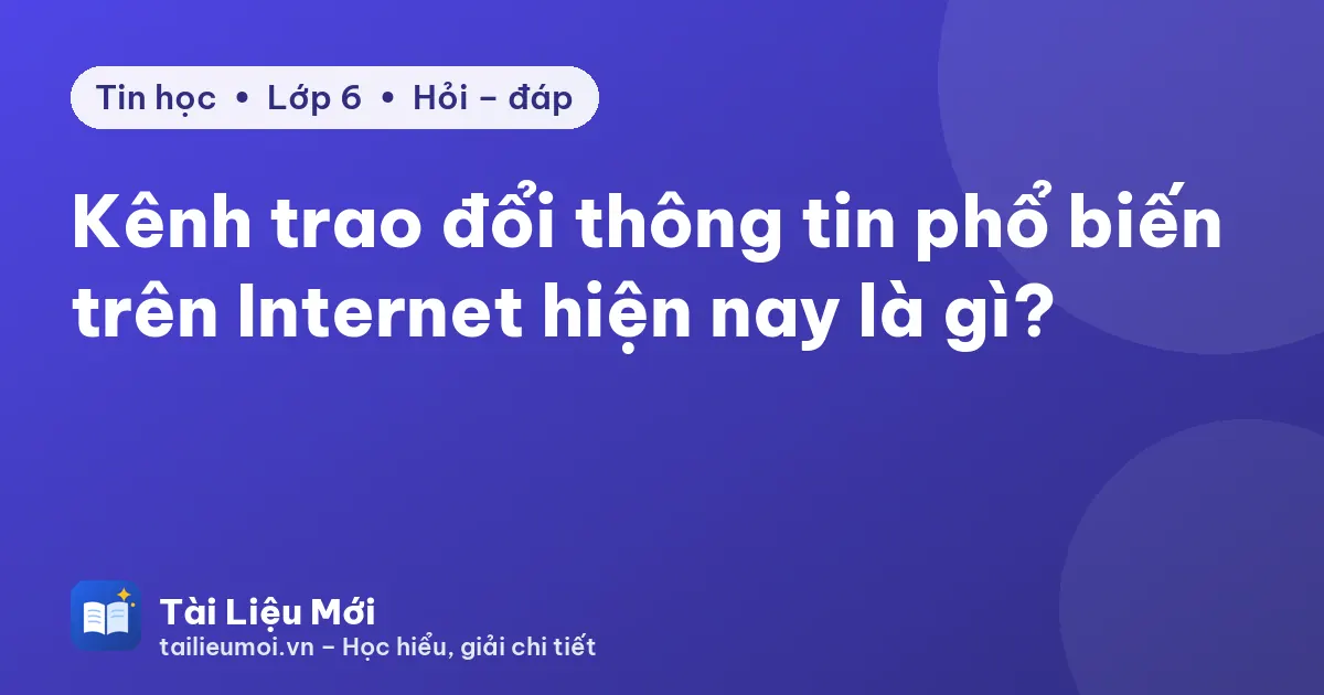 Kênh trao đổi thông tin phổ biến trên Internet hiện nay là gì?
