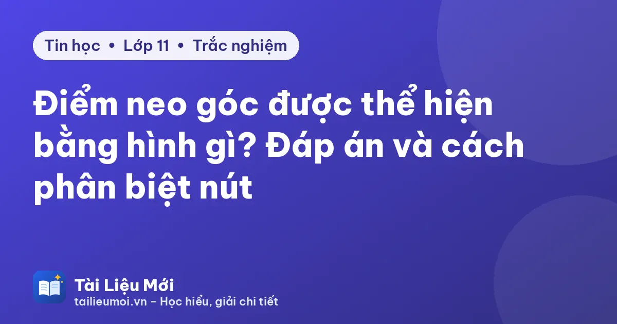 Điểm neo góc được thể hiện bằng hình gì? Đáp án và cách phân biệt nút