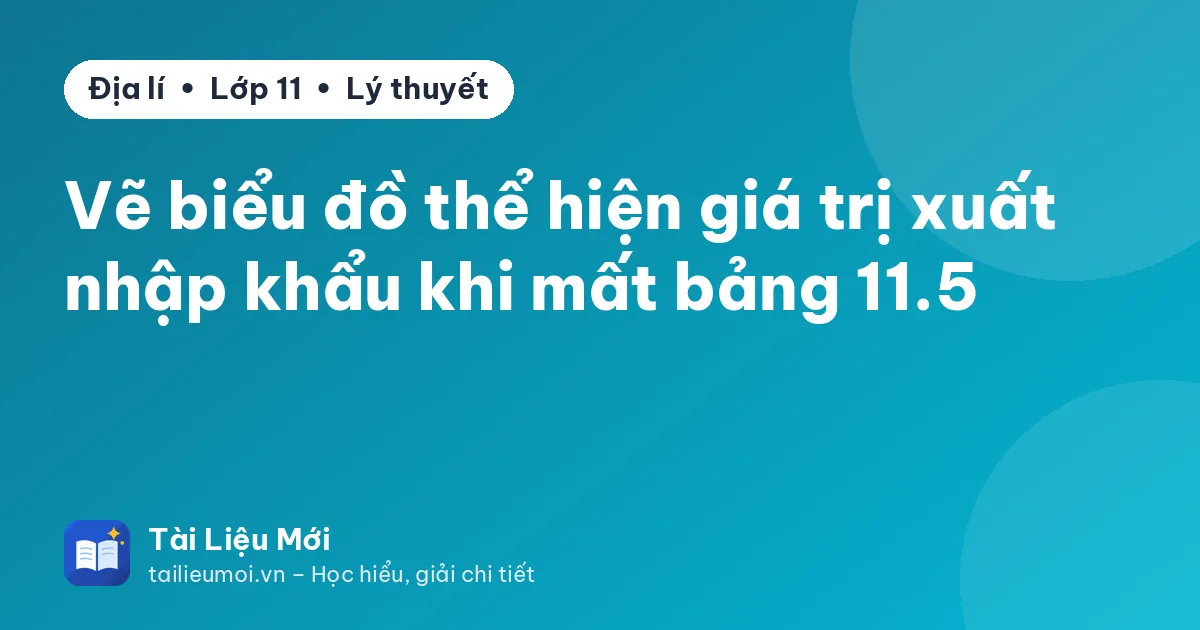 Vẽ biểu đồ thể hiện giá trị xuất nhập khẩu khi mất bảng 11.5