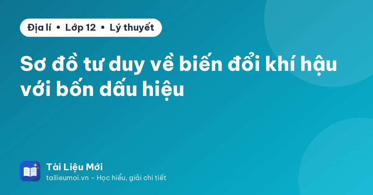 Sơ đồ tư duy về biến đổi khí hậu với bốn dấu hiệu