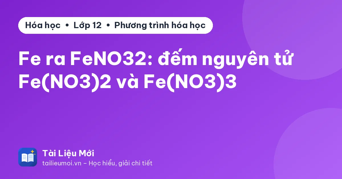Fe ra FeNO32: đếm nguyên tử Fe(NO3)2 và Fe(NO3)3