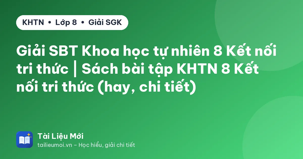 Giải SBT Khoa học tự nhiên 8 Kết nối tri thức | Sách bài tập KHTN 8 Kết nối tri thức (hay, chi tiết)