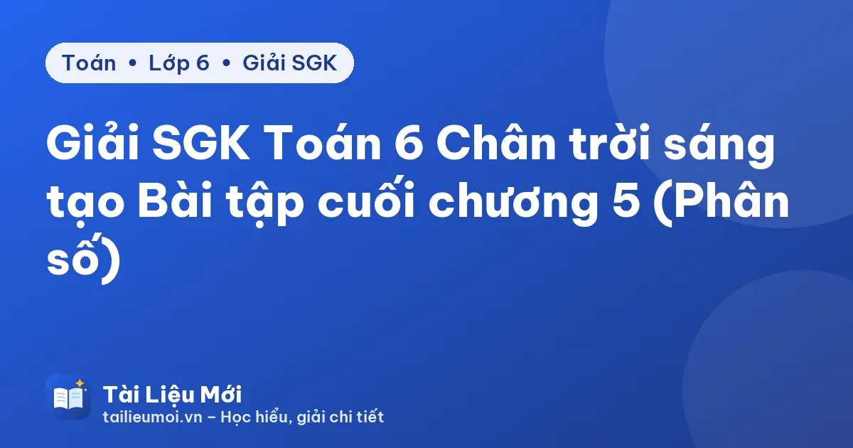 Giải SGK Toán 6 Chân trời sáng tạo Bài tập cuối chương 5 (Phân số)