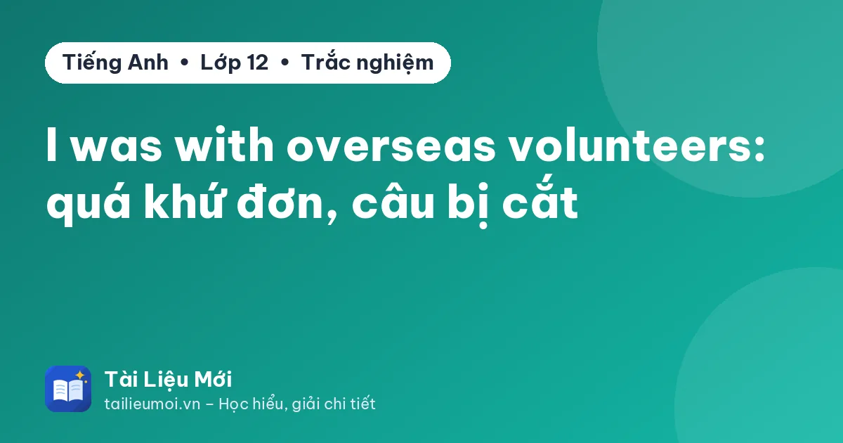 I was with overseas volunteers: quá khứ đơn, câu bị cắt