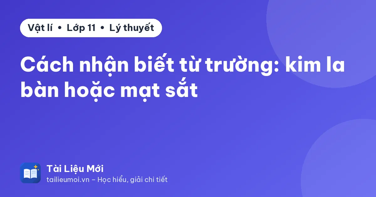 Cách nhận biết từ trường: kim la bàn hoặc mạt sắt