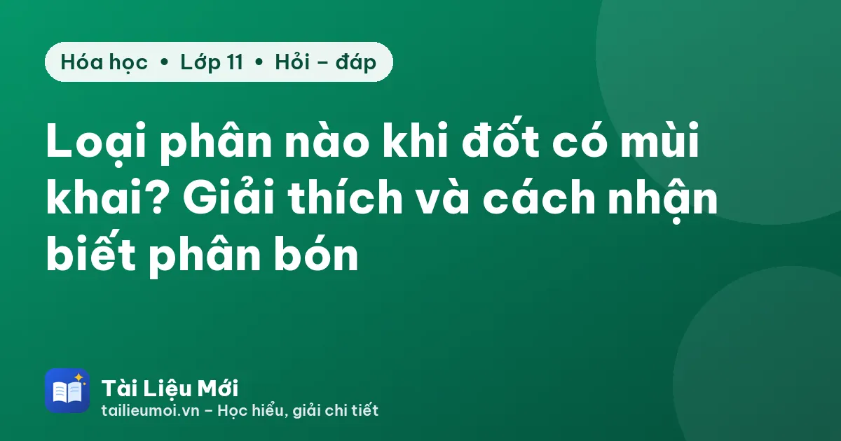 Loại phân nào khi đốt có mùi khai? Giải thích và cách nhận biết phân bón