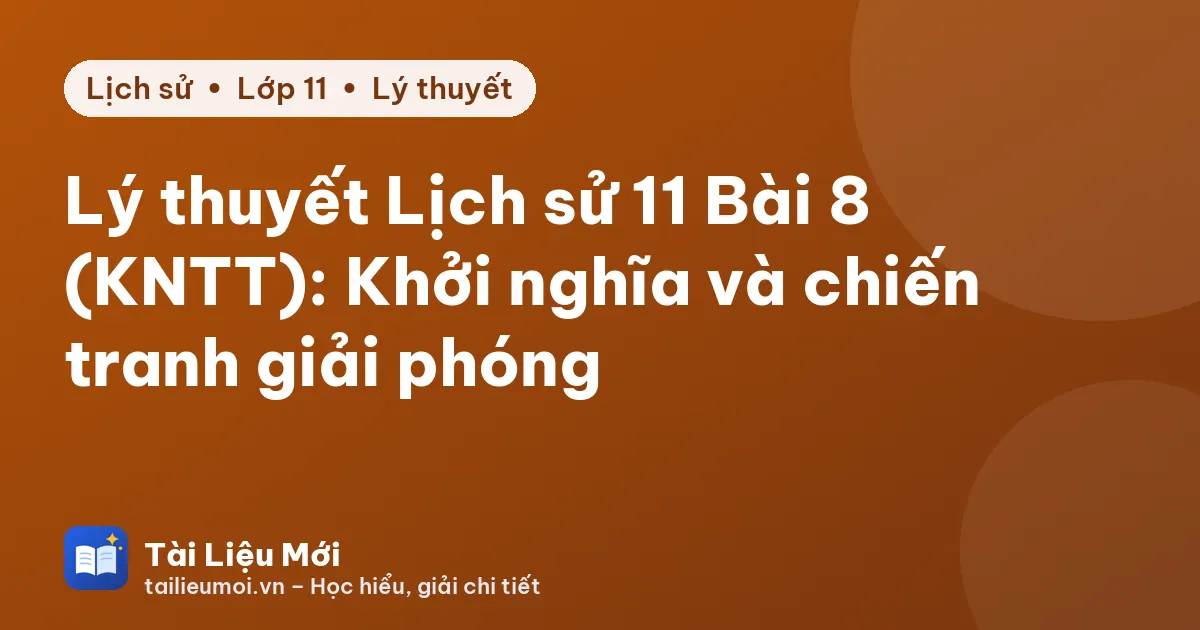 Lý thuyết Lịch sử 11 Bài 8 (KNTT): Khởi nghĩa và chiến tranh giải phóng