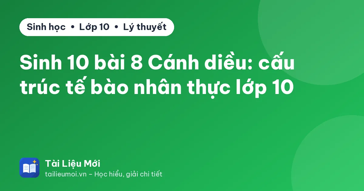 Sinh 10 bài 8 Cánh diều: cấu trúc tế bào nhân thực lớp 10