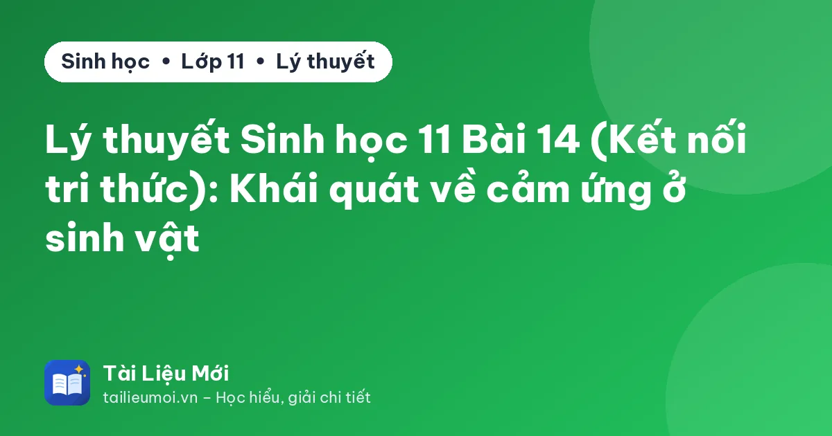 Lý thuyết Sinh học 11 Bài 14 (Kết nối tri thức): Khái quát về cảm ứng ở sinh vật